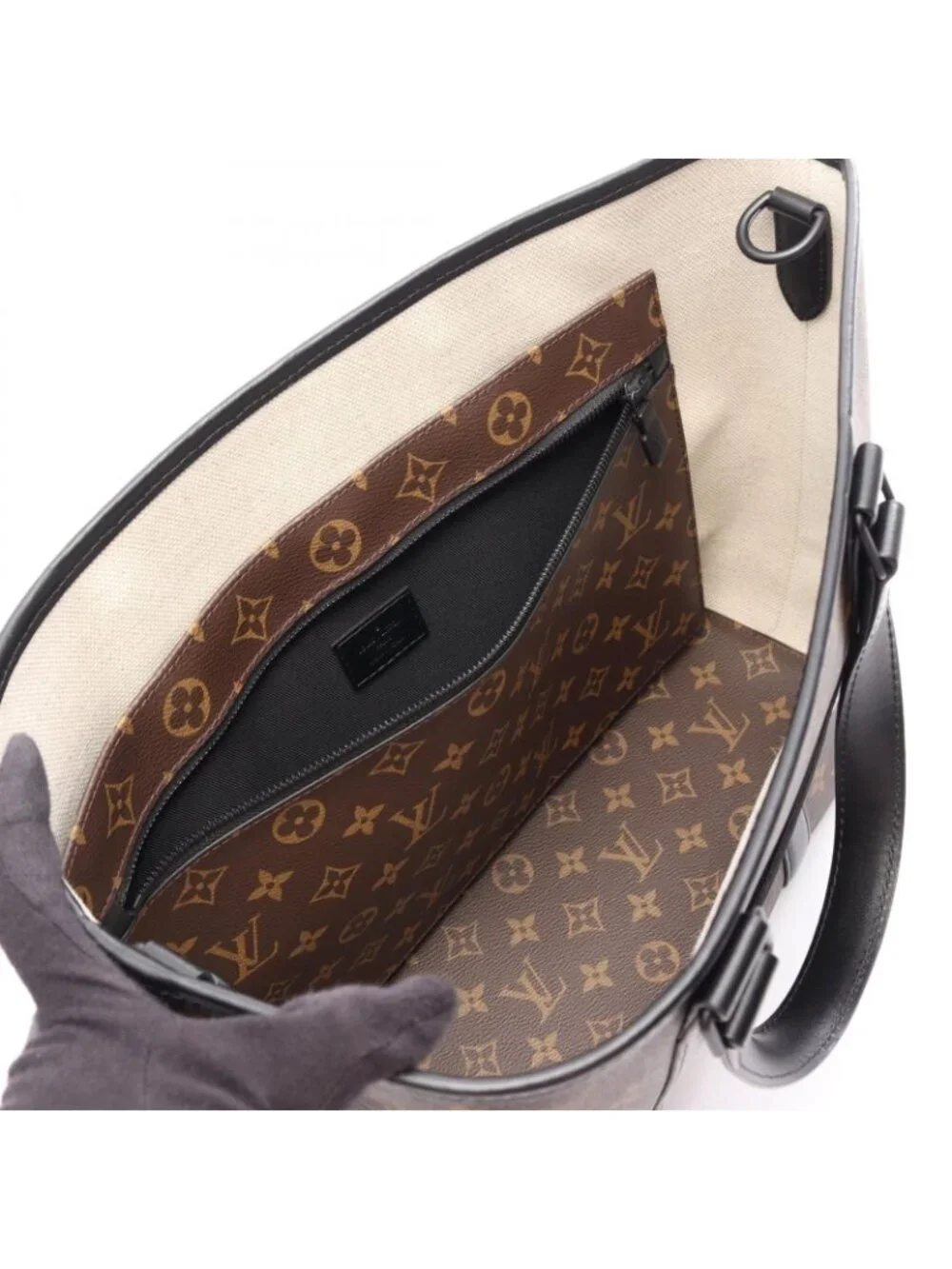 Louis Vuitton Tote Weekend PM Monogram Macassar 2-Way Canvas Leather